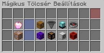 Mágikus tölcsér beállítás menü